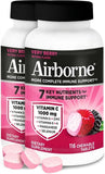 Airborne Vitamina C 1000 mg tableta masticable sabor frambuesa, para apoyo inmunitario diario.