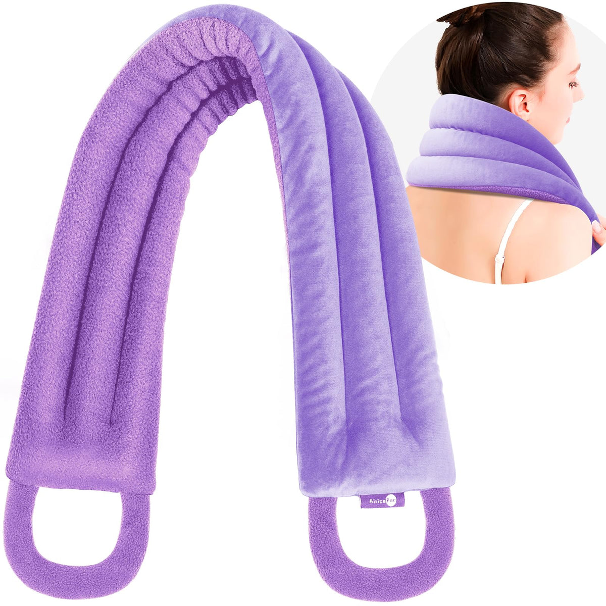 AiricePac almohadilla calentadora para cuello y hombros, uso en microondas para calor suave.