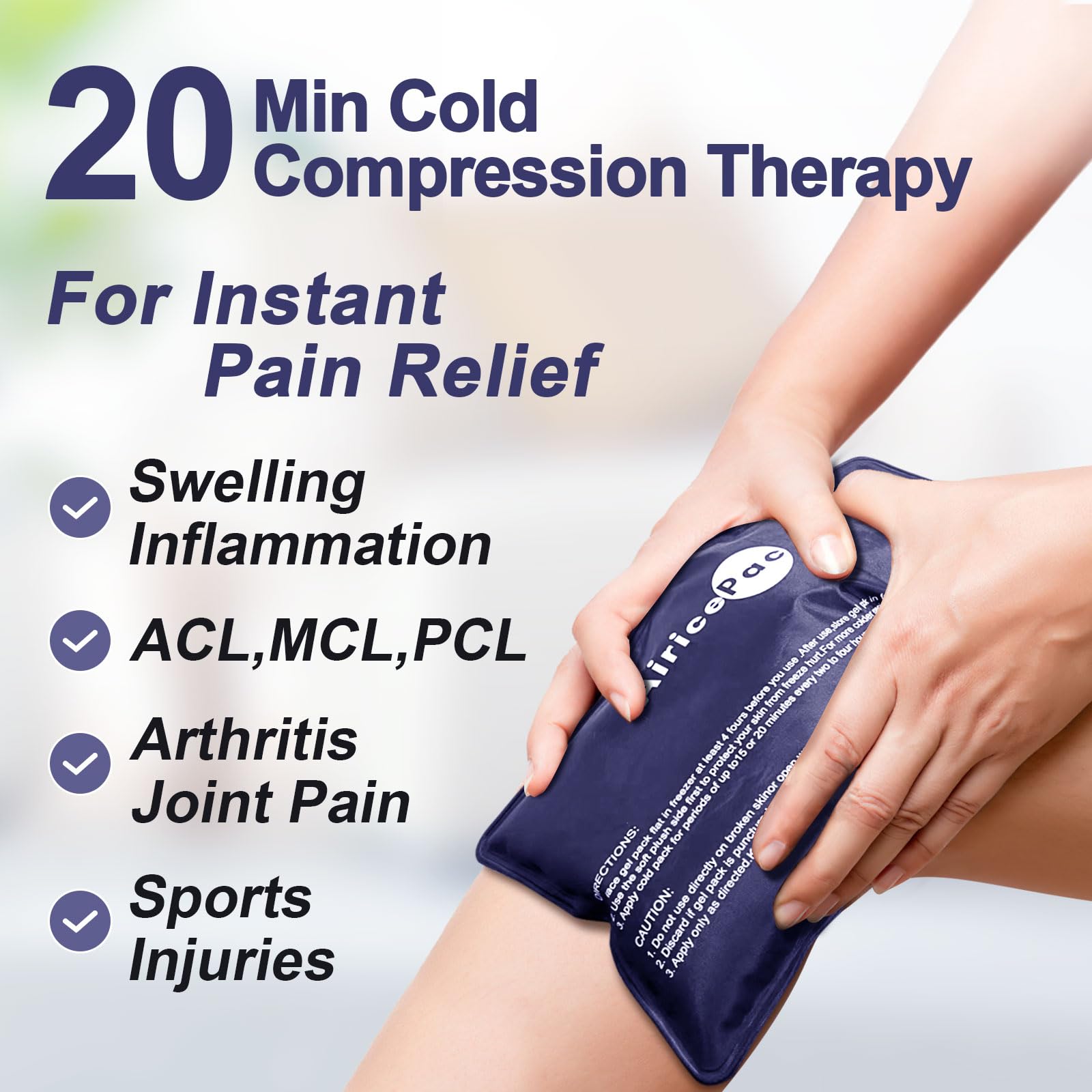 AiricePac bolsa de hielo para la rodilla con ajuste cómodo
