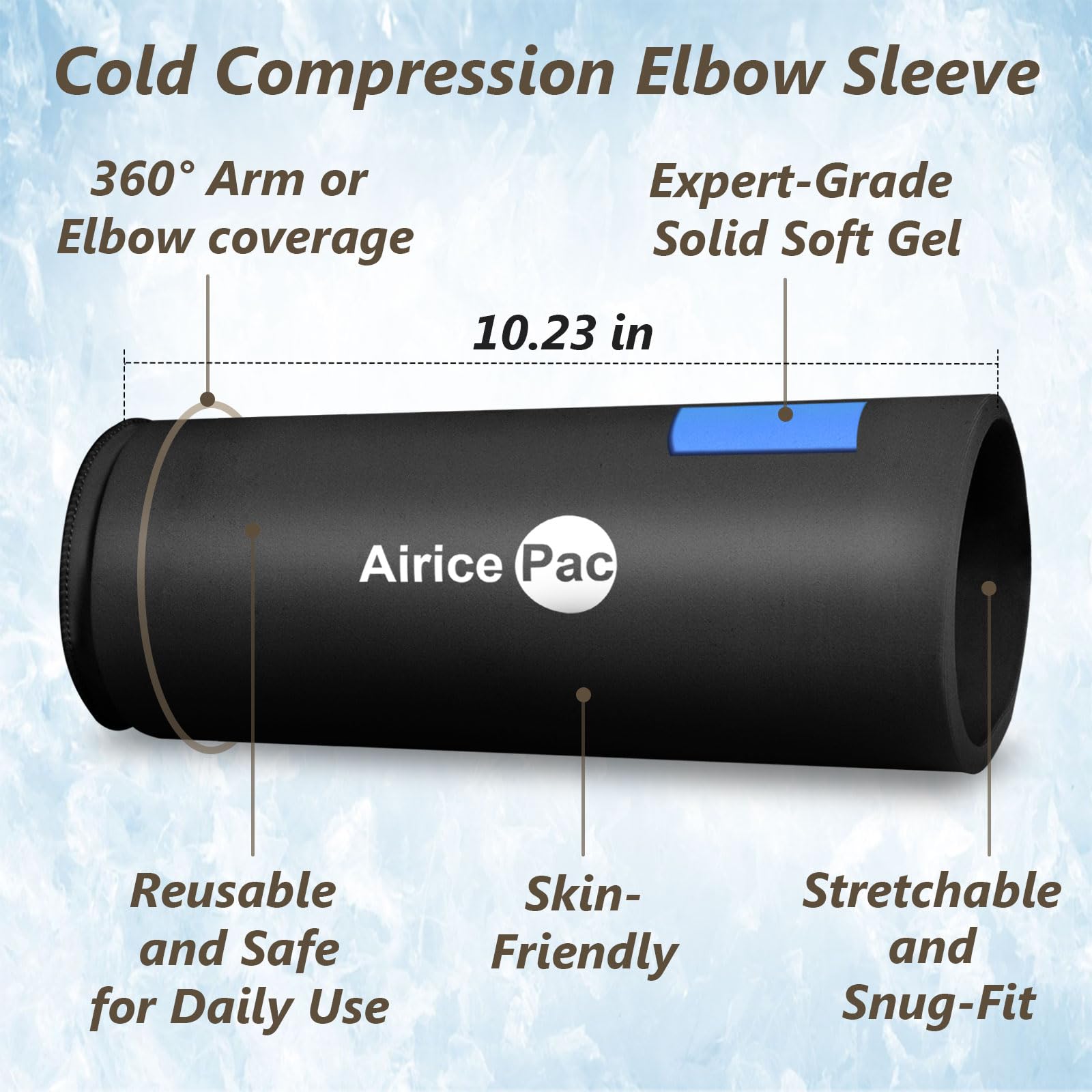 AiricePac diseño envolvente ergonómico para codo, ajuste cómodo.