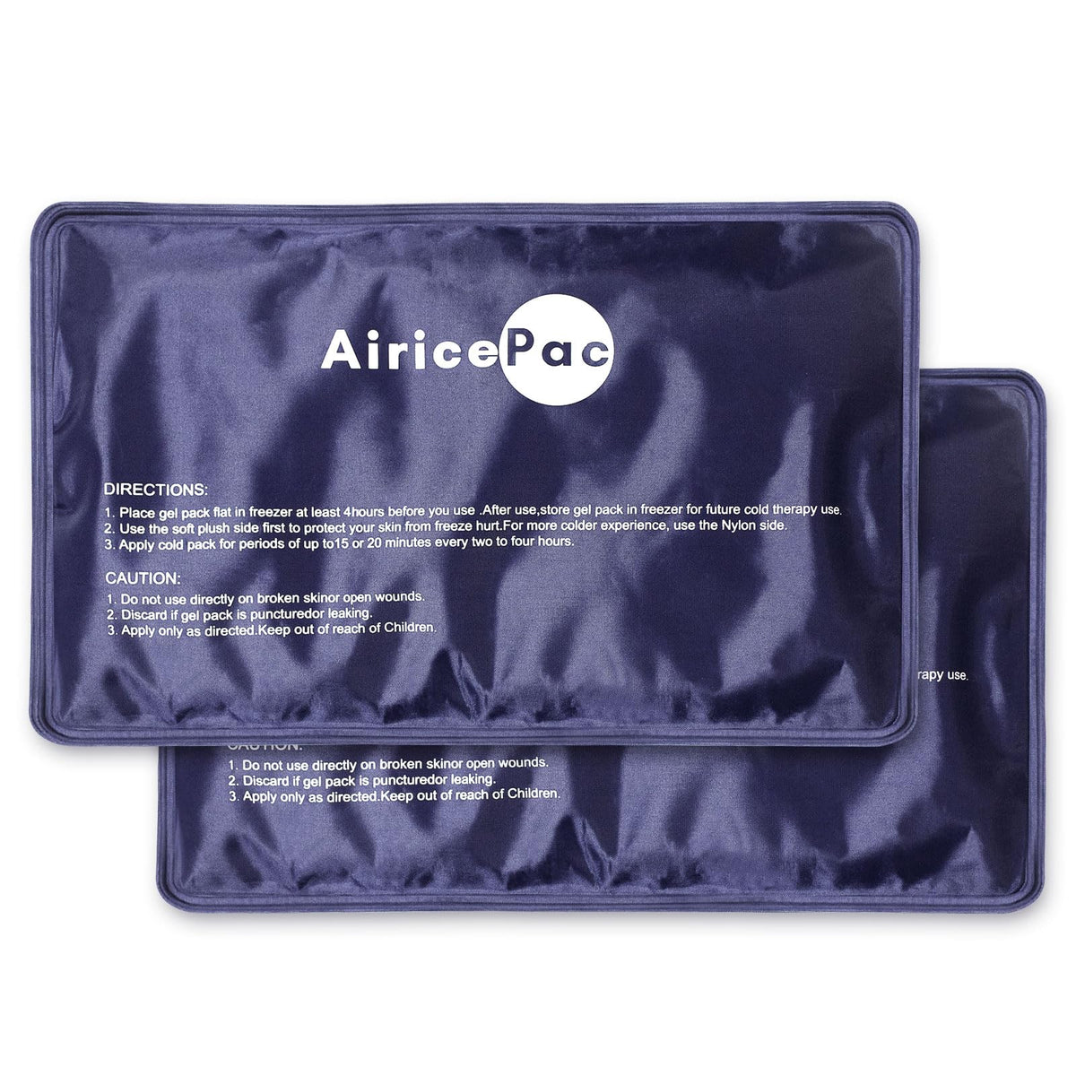 AiricePac dos bolsas de hielo con forro suave para comodidad y control del dolor