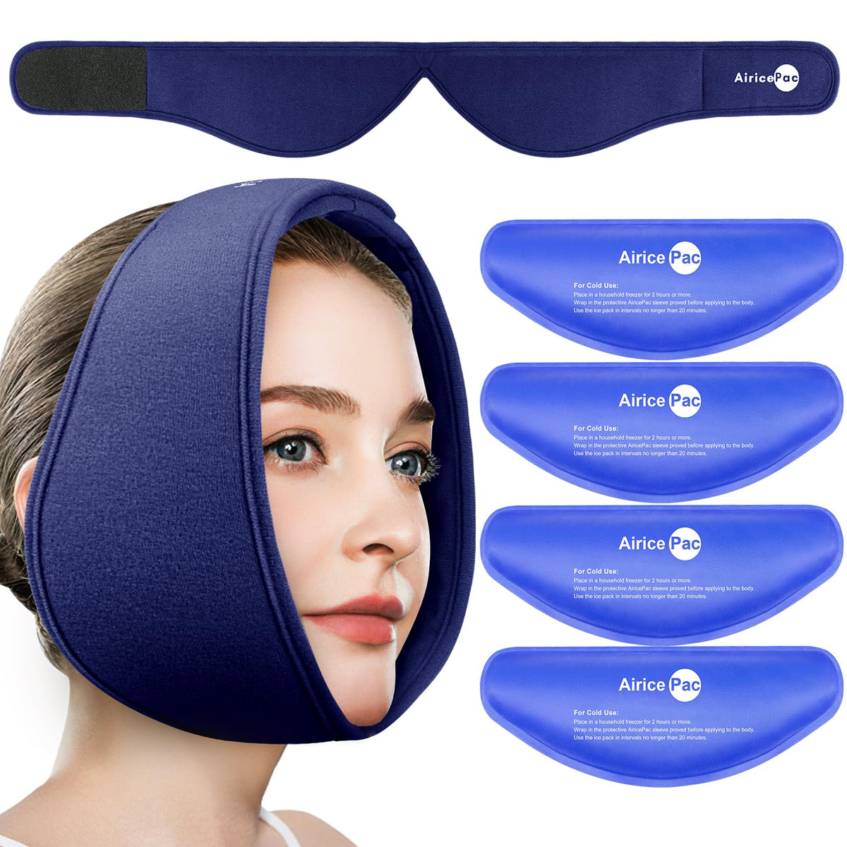 AiricePac envoltura cabeza frio: diseño cómodo para enfriamiento localizado.