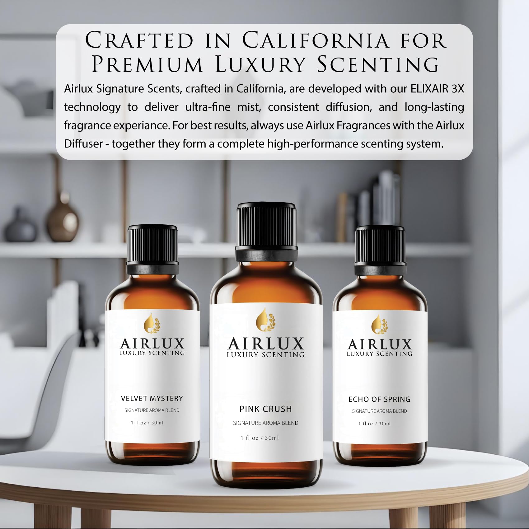AirLux Lunar: compatible con aceites puros para fragancias sin diluir