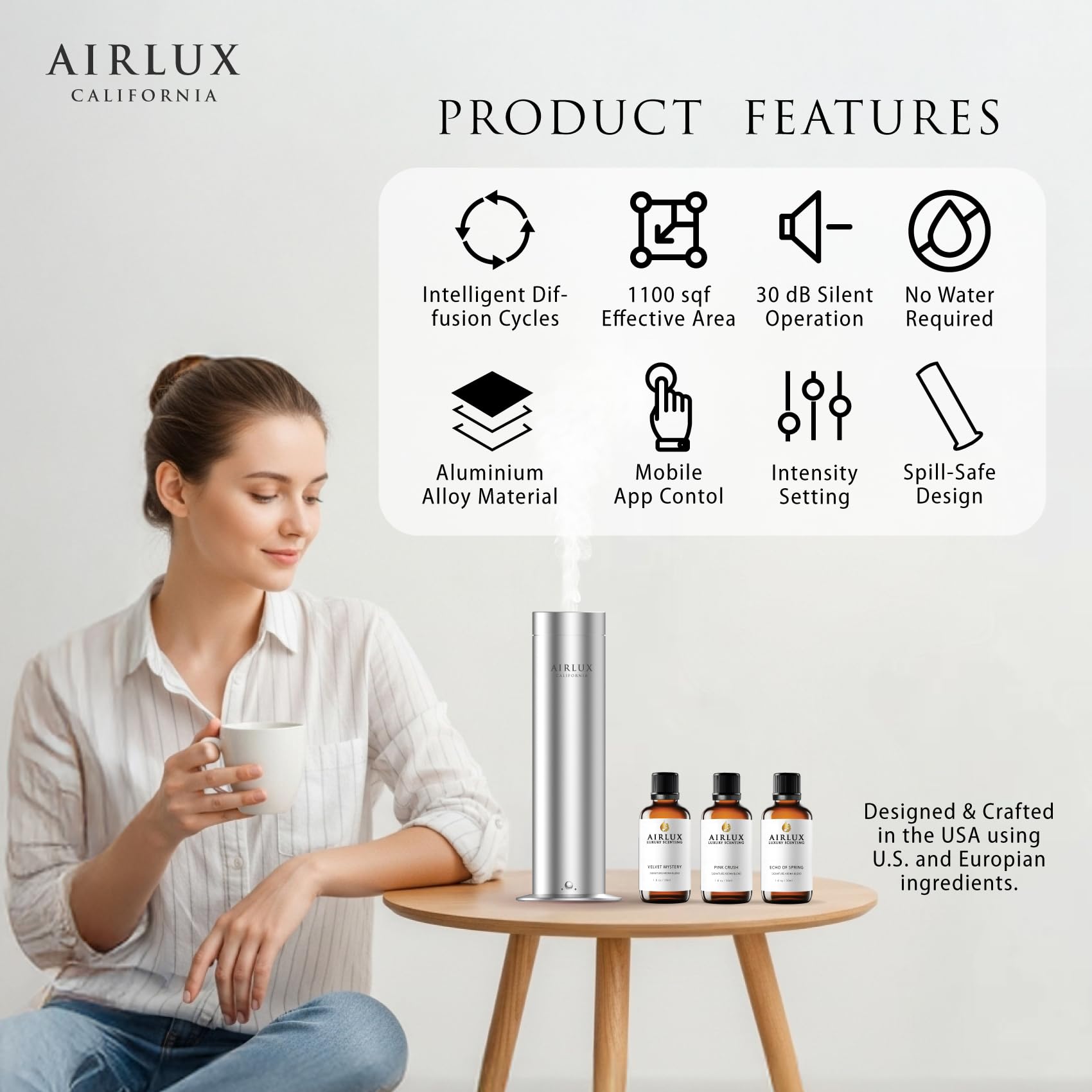 AirLux Lunar: funcionamiento ultra silencioso de 30 dB para espacios tranquilos