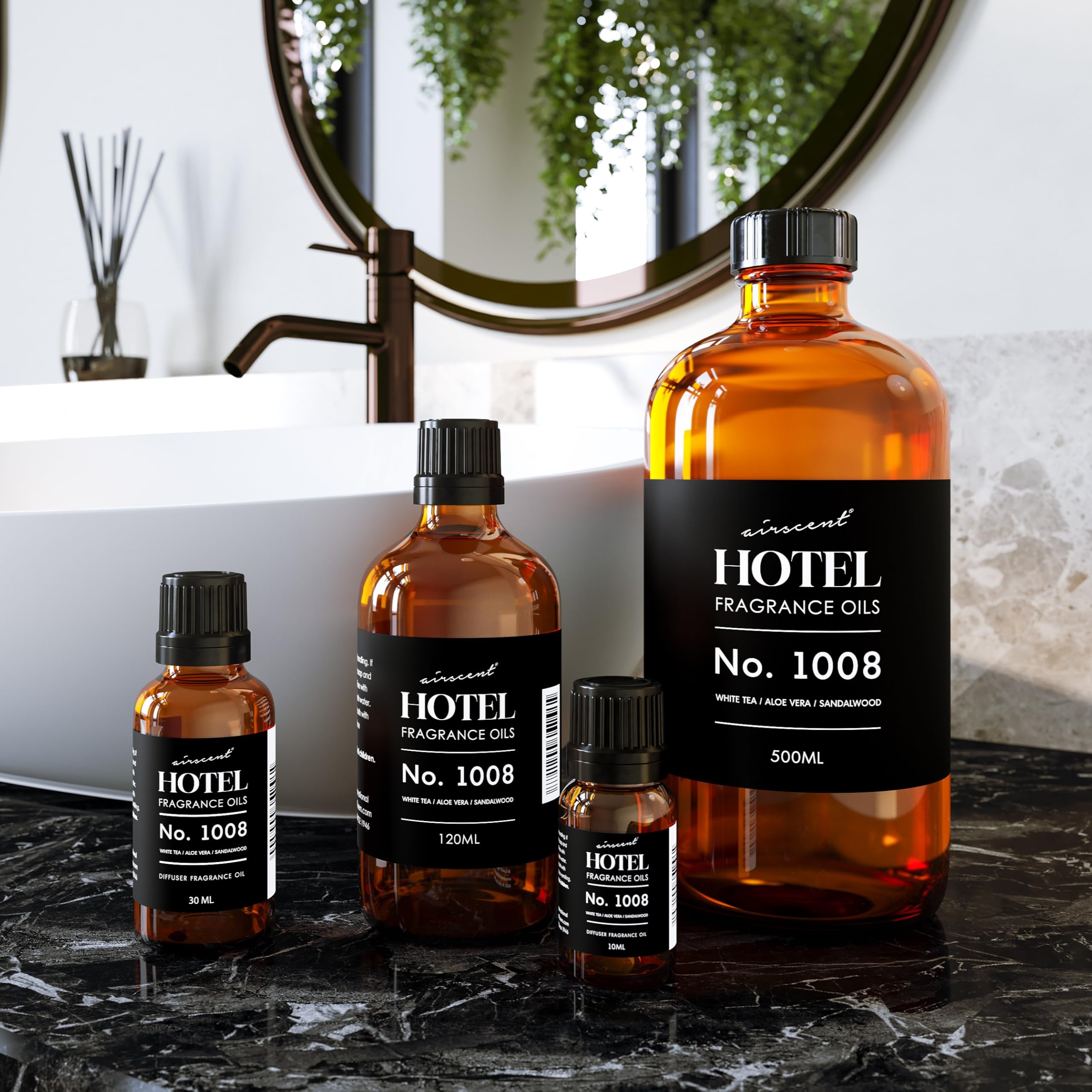Air-Scent Aceite 1008: notas de té blanco y aloe vera para frescura suave.