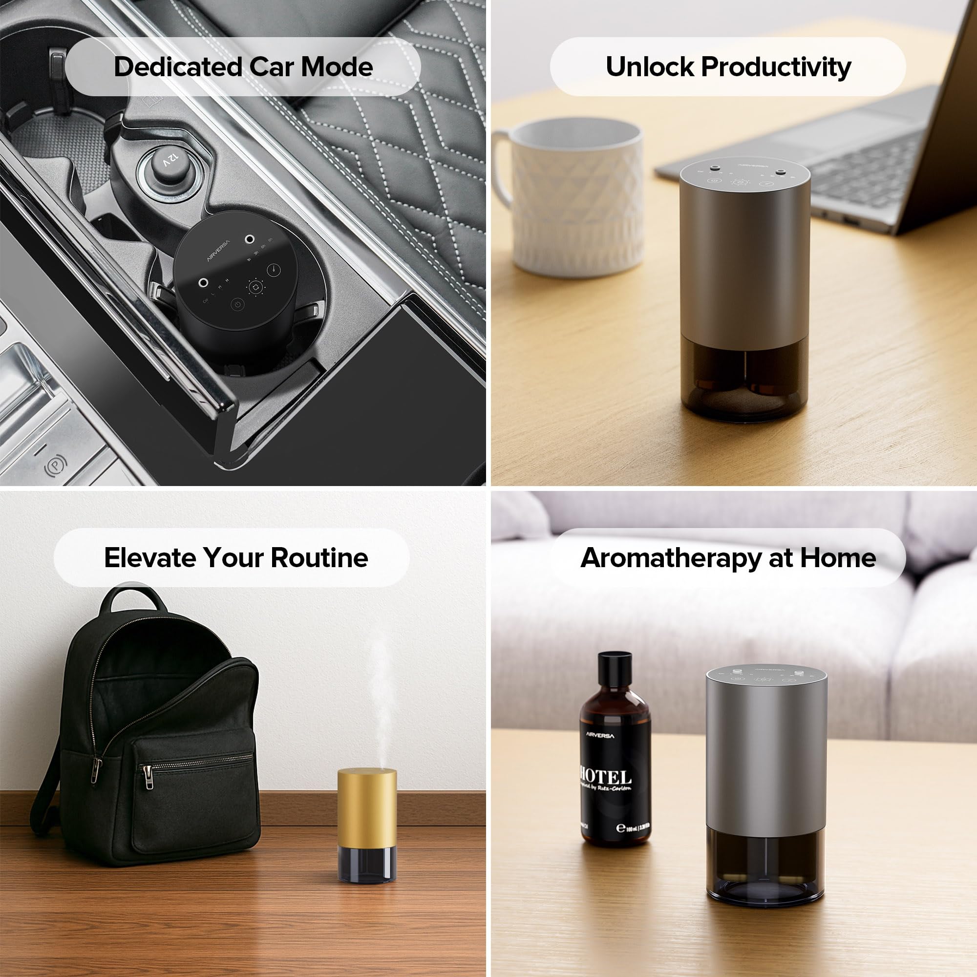 Airversa: panel superior fácil de usar para seleccionar aromas y temporizadores