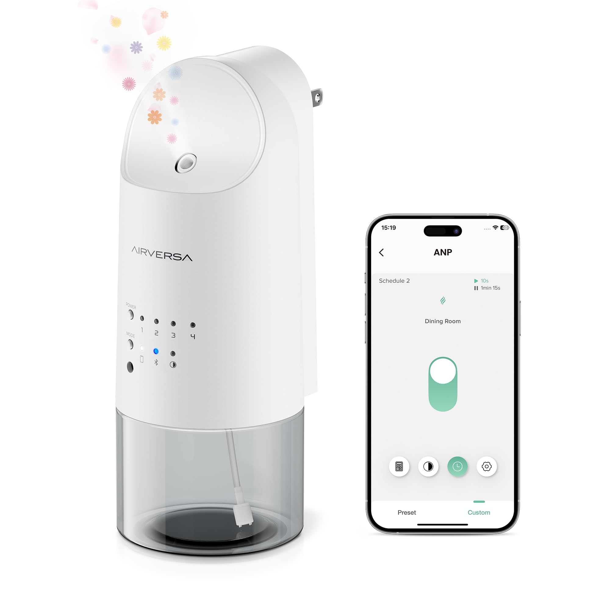 Airversa, difusor de pared sin agua, perfuma la habitación de forma continua.
