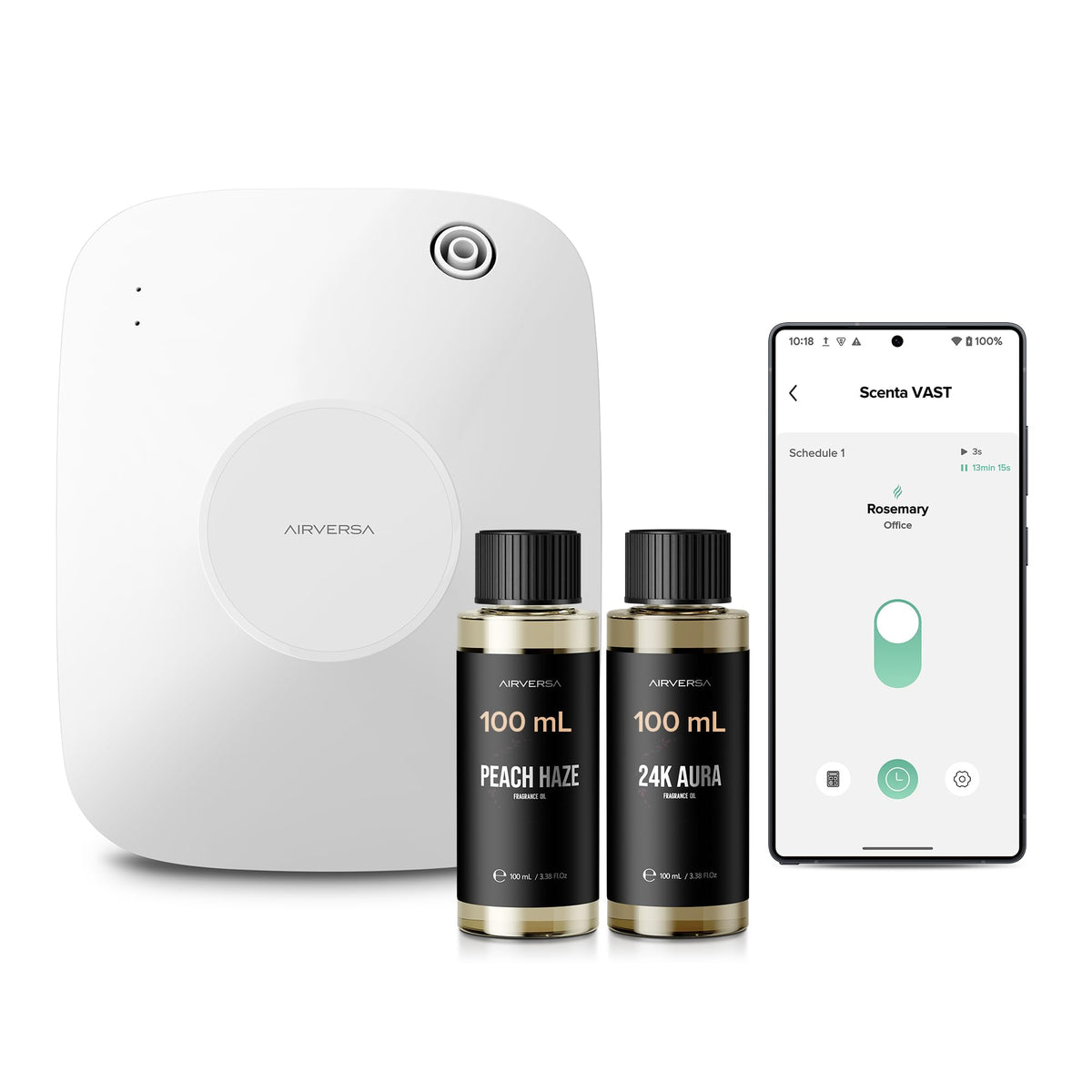 Airversa difusor sin agua de 400 ml en sala amplia ofreciendo aroma continuo