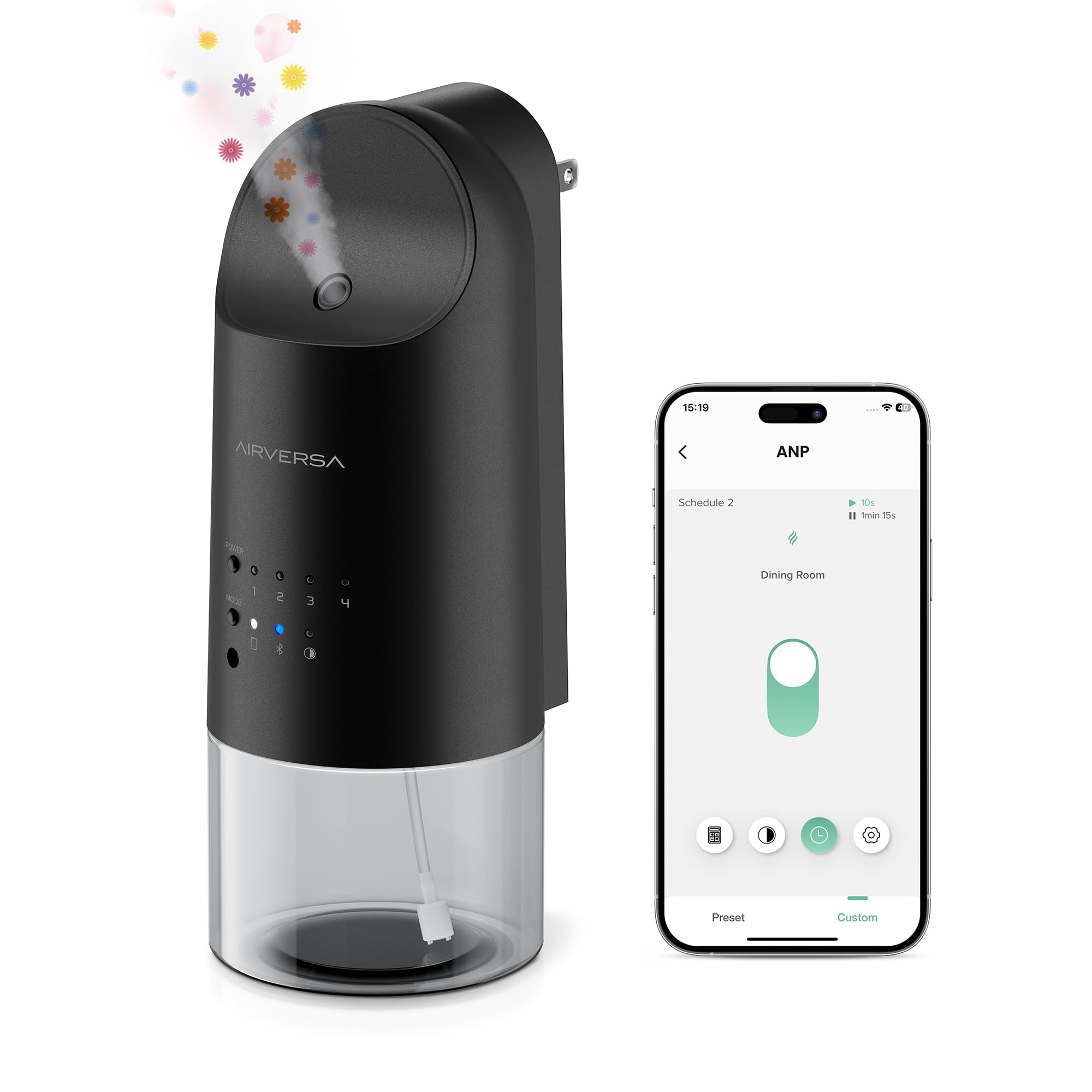 Airversa difusor sin agua, enchufe de pared, aroma continuo para hogar.
