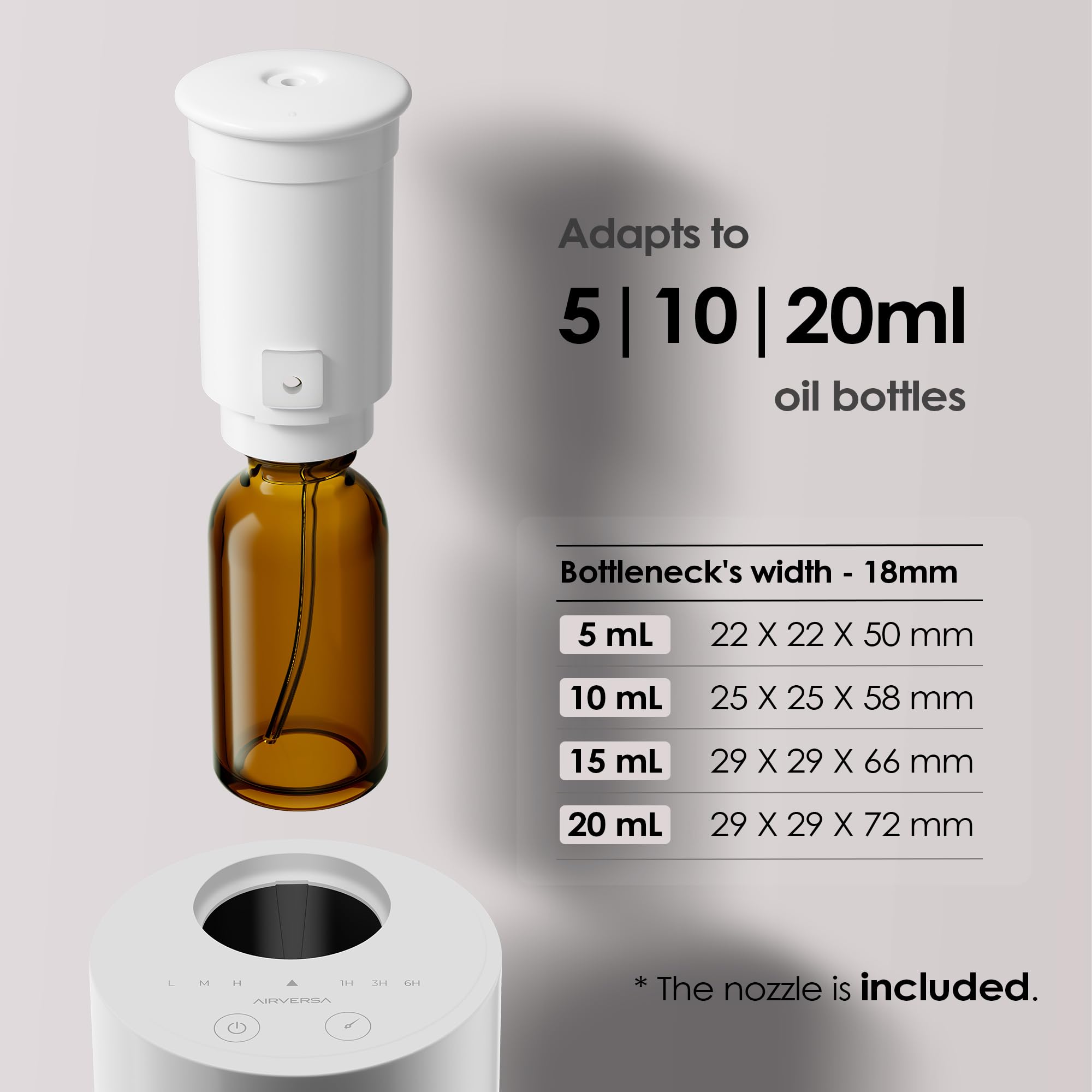 Airversa AN6: instalación rápida con aceite de 20 ml incluido.