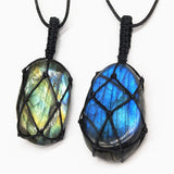 Colgante de labradorita AITELEI, efecto iridiscente para un estilo bohemio.