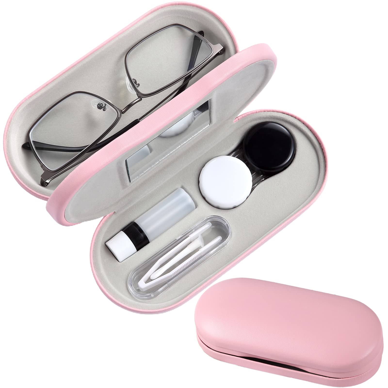 AITIME Caja lentes doble 2en1 mármol, protección para gafas en viaje.