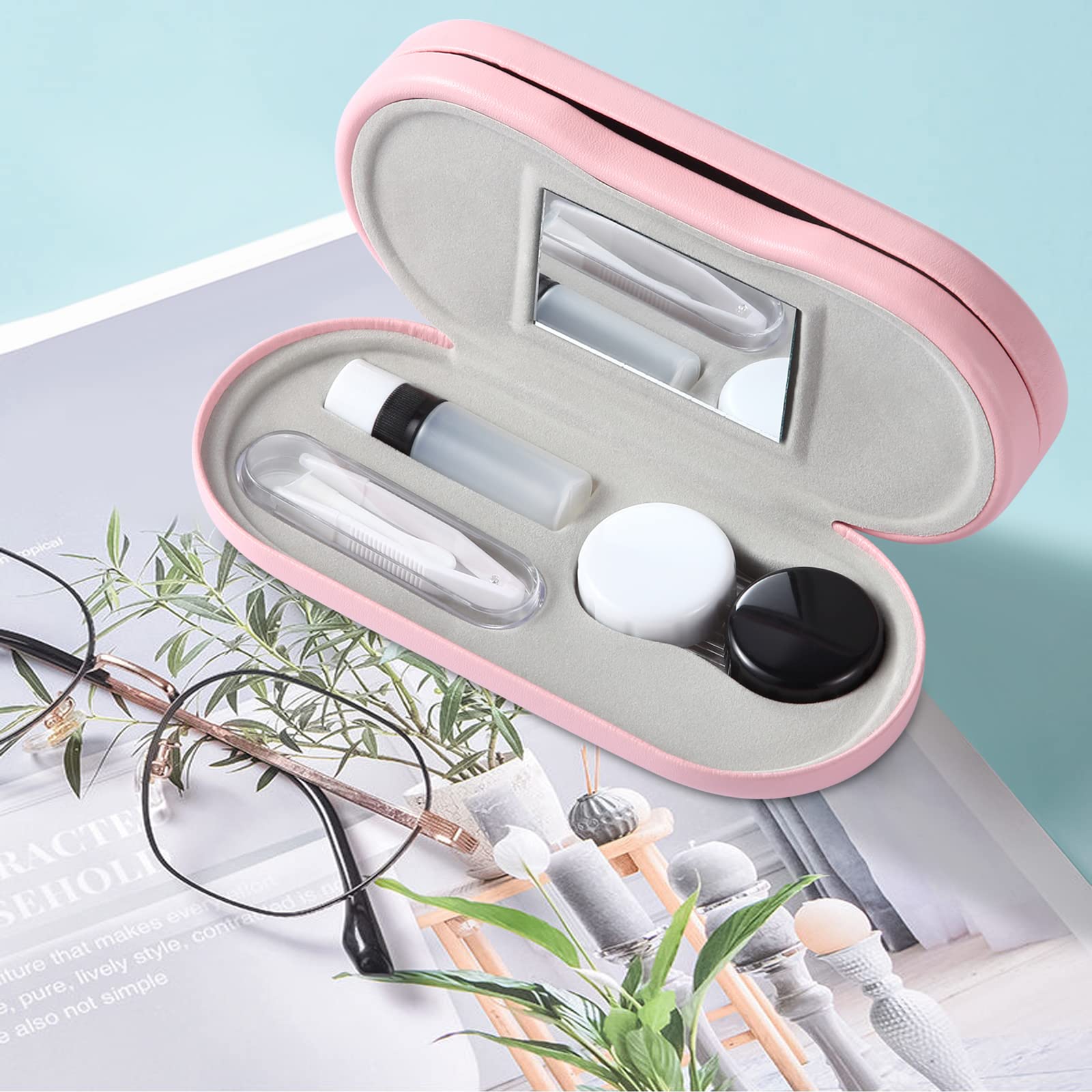 AITIME Conjunto lentes contacto mármol, solución portátil para viaje.