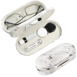 AITIME estuche 2 en 1 con doble cara para gafas y contactos, ideal para viajes.