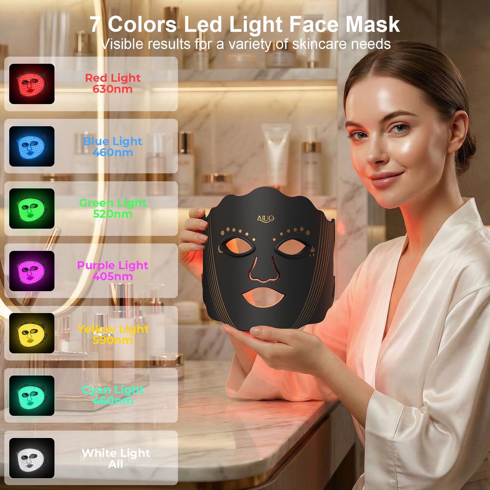 AIUO máscara con control remoto recargable para mayor comodidad