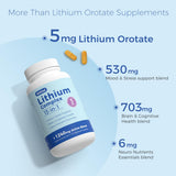 AiVital Lithium Orotate 5mg, etiqueta nutricional: información clara de ingredientes.