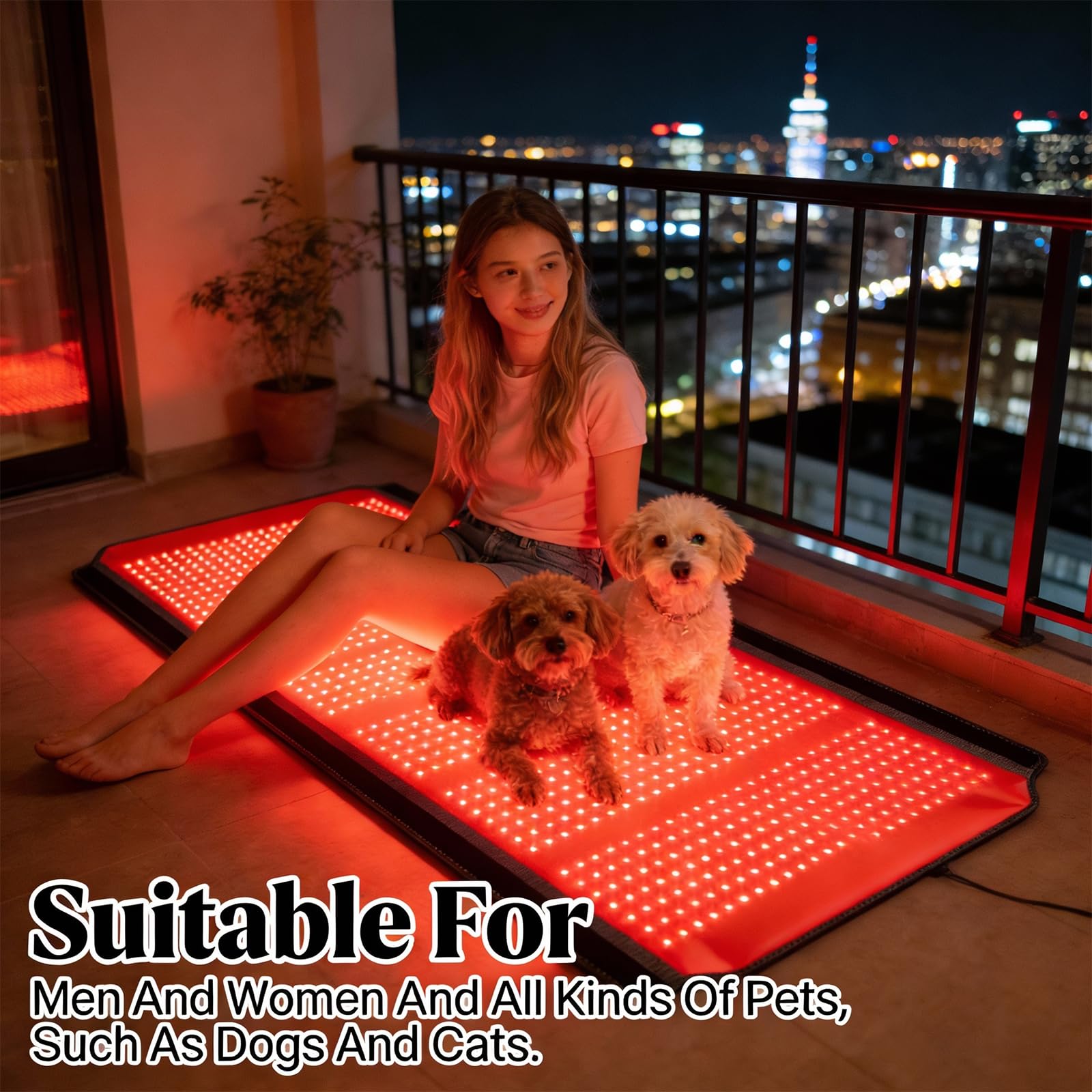 AIWOXING manta luz roja con 1260 LEDs para cobertura uniforme