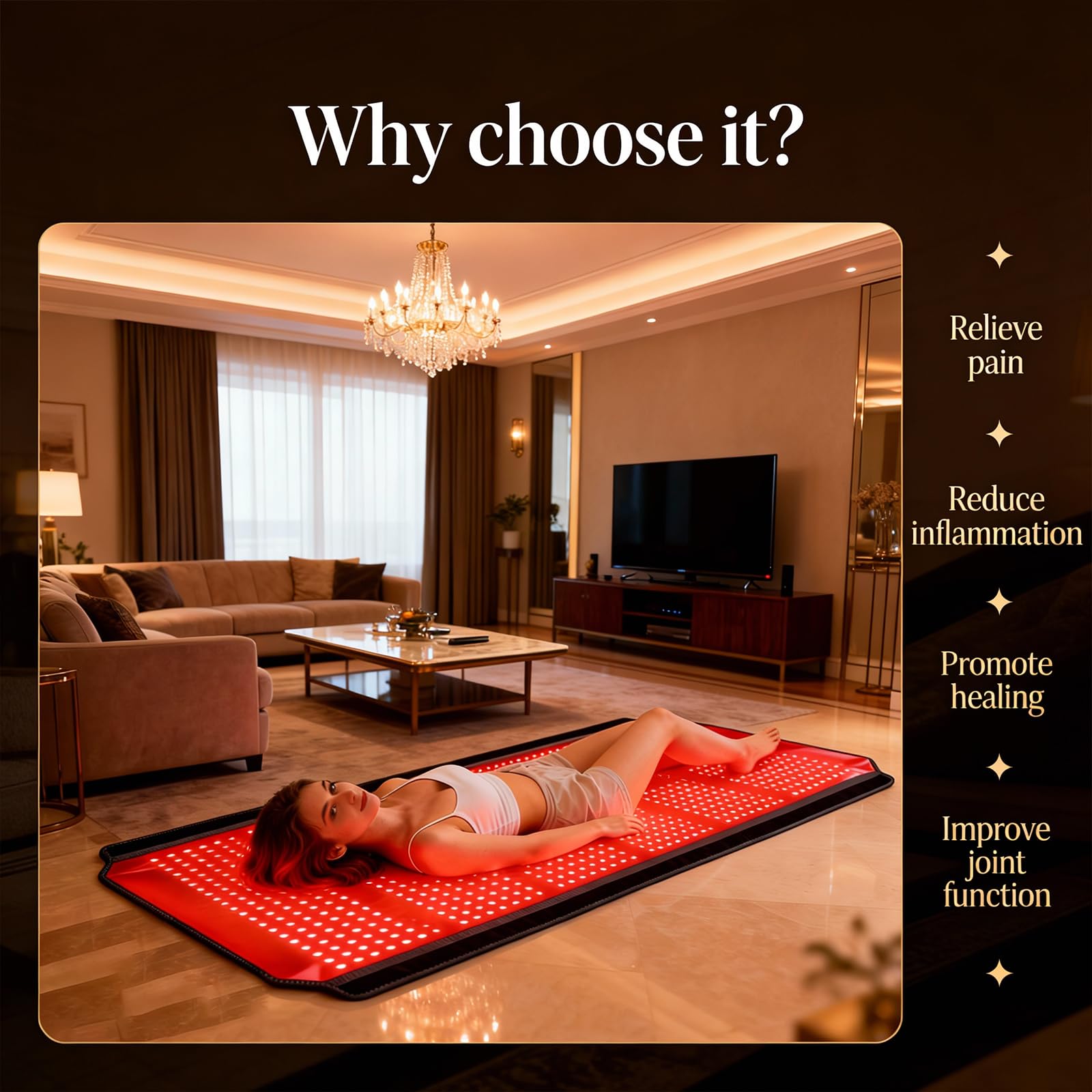 AIWOXING manta luz roja con modos 3 y potencias 5 para ajustar sesiones