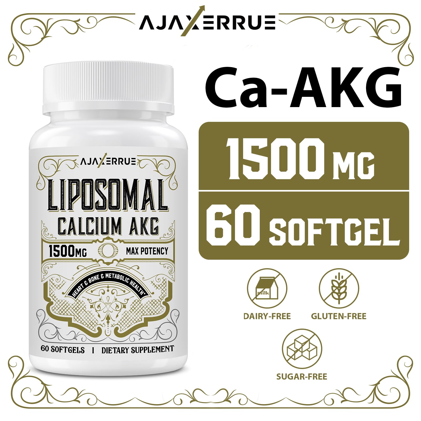 AJAXERRUE Ca AKG liposomales, uso diario para apoyo general del bienestar.