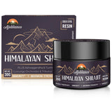 Ajoblanco Shilajit: frasco distintivo con aroma terroso.