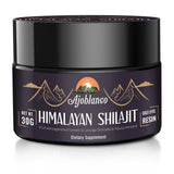 Ajoblanco Shilajit resina Himalaya en bote, pura energía para tu día.