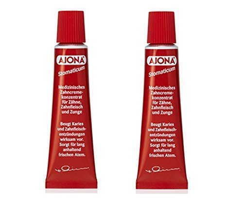 Ajona Stomatikum, pasta dental 25 ml pack 2, mejora la higiene bucal diaria.