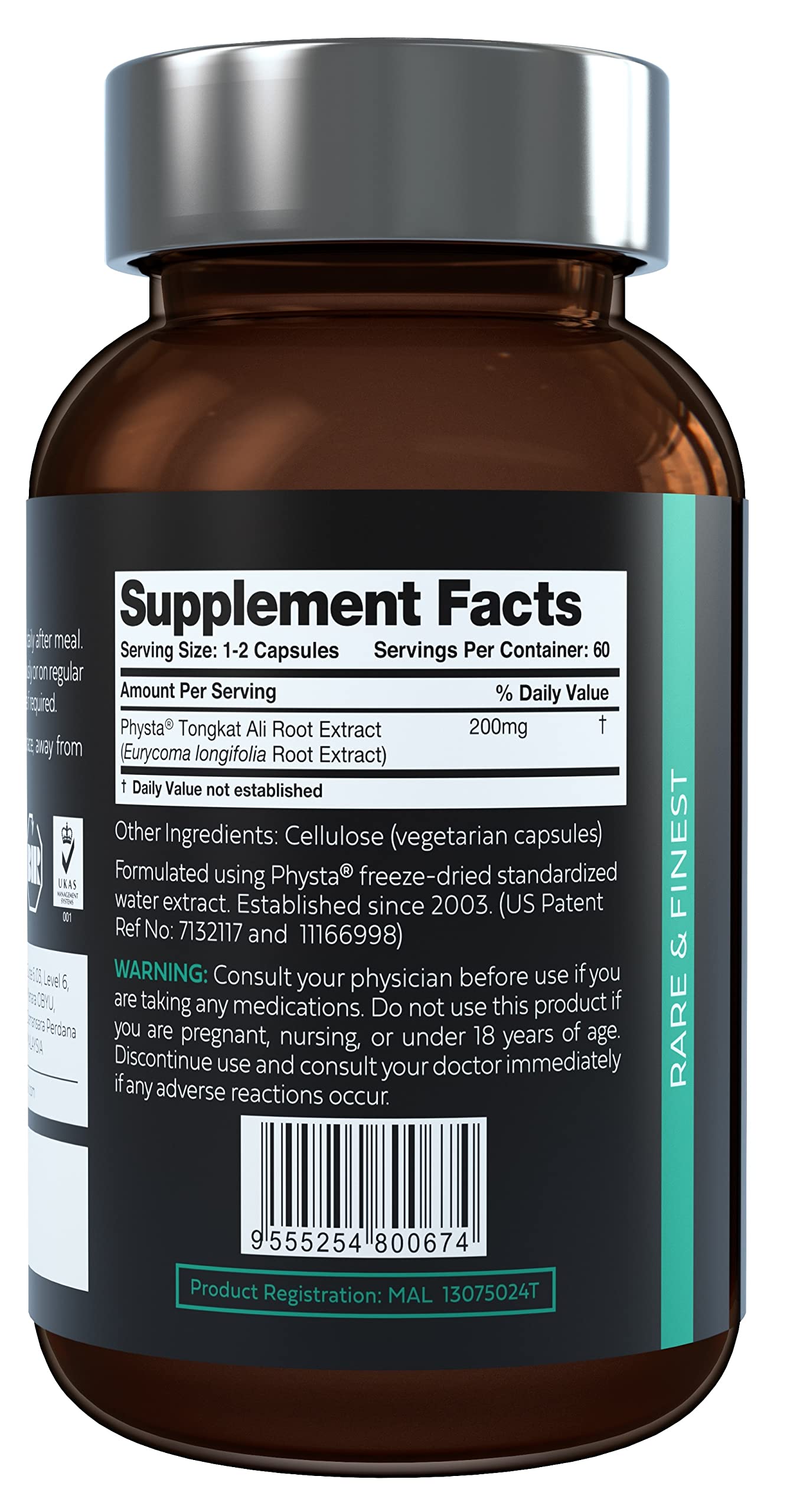 AKARALI Physta extracción liofilizada, proceso patentado para mayor bioactividad.