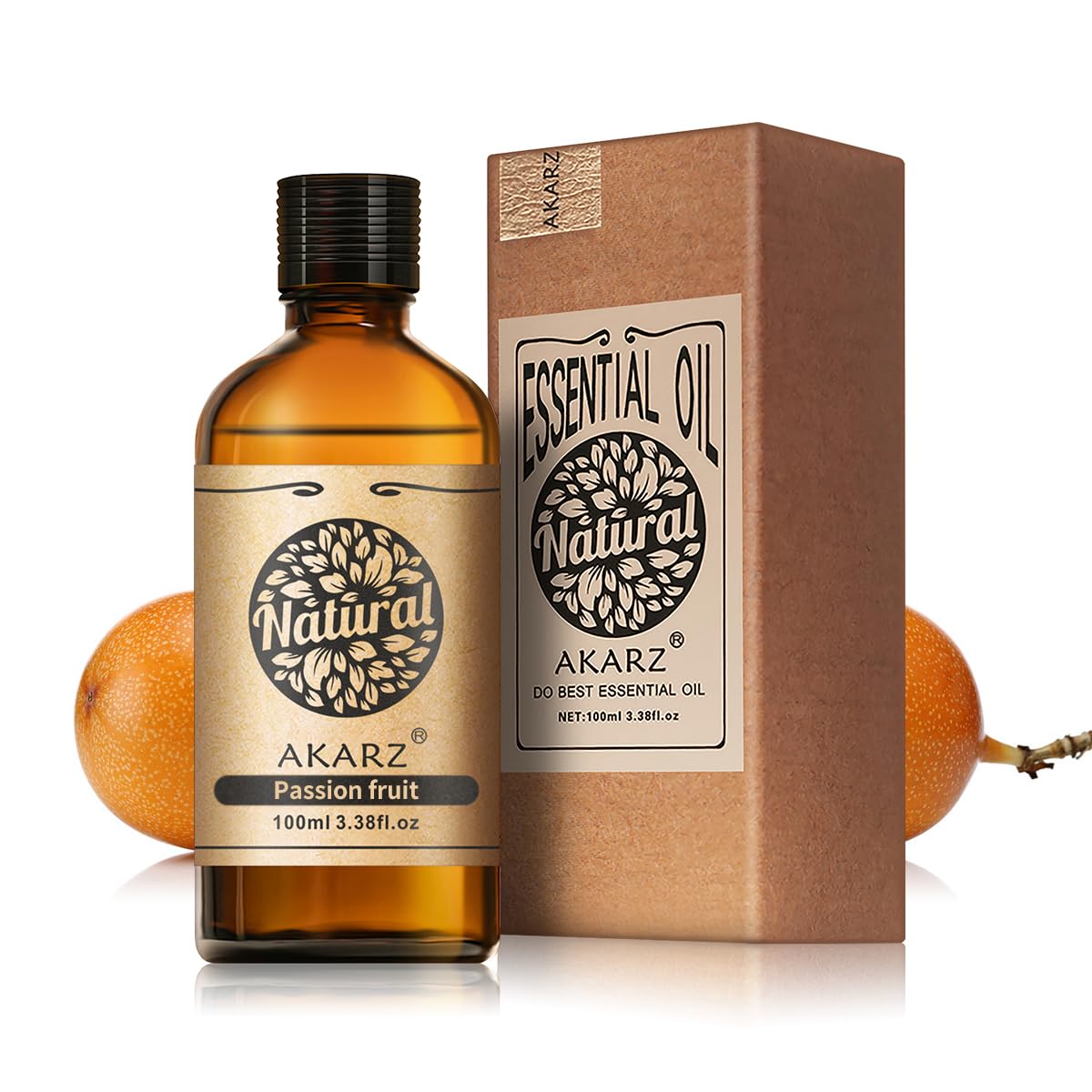 AKARZ Aceite Pasion Fruta botella oscura 100 ml para aromaterapia