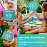 Empaque reciclable de Akasha Glow Gummies, compromiso ecológico.