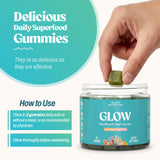Textura masticable de Akasha Glow Gummies, experiencia suave y agradable.
