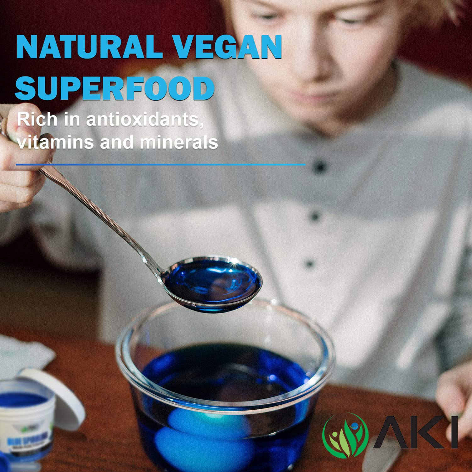 AKI E18 Spirulina Azul, mezcla para batidos con color vibrante