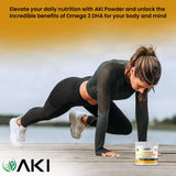 AKI ORGANIC Omega 3 DHA polvo para batidos nutritivos.