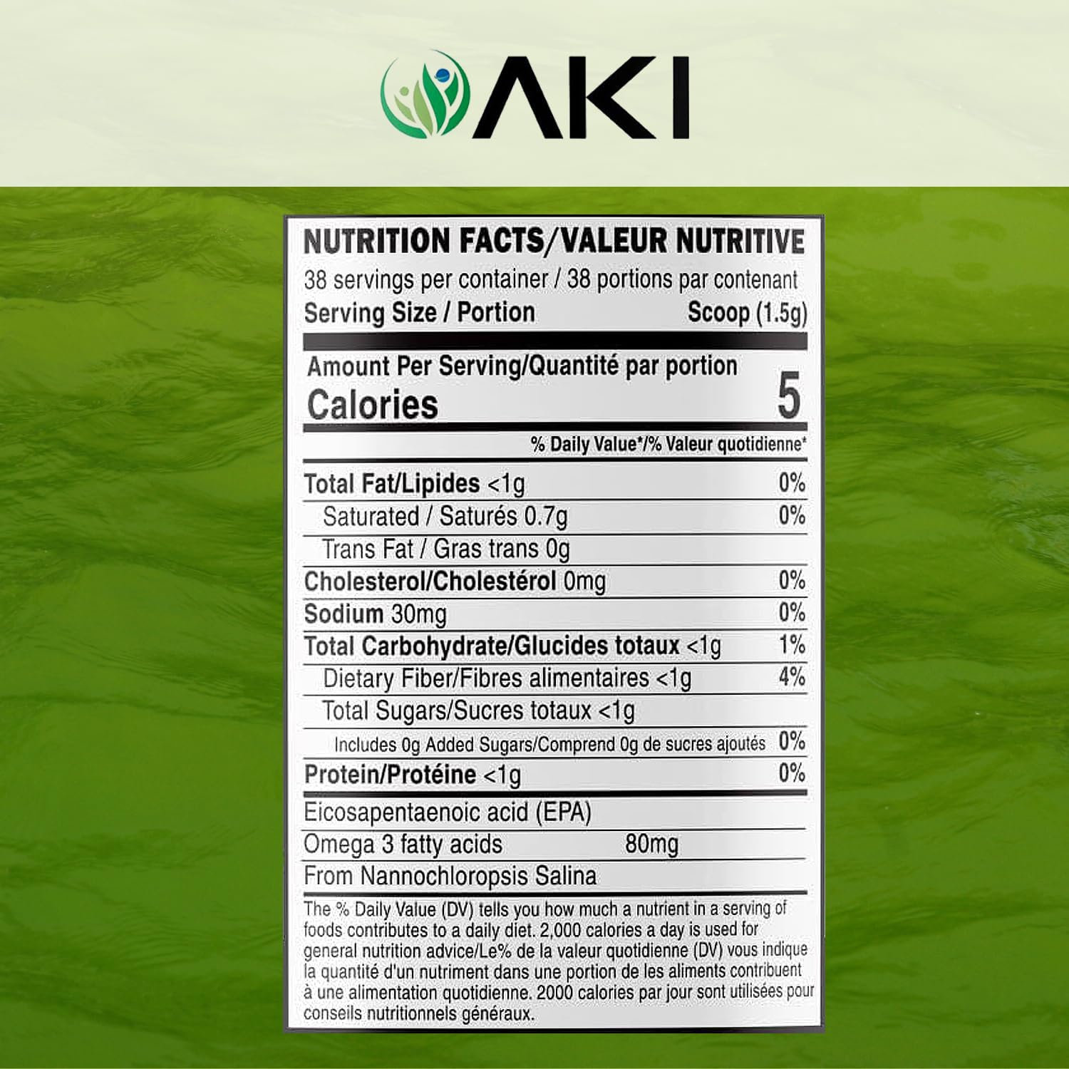 AKI ORGANIC omega3 EPA from nannochloropsis, complemento diario para dieta vegana