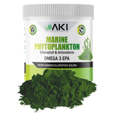 AKI ORGANIC polvo fitoplancton marino, fuente de omega-3 y proteínas vegetales para bienestar
