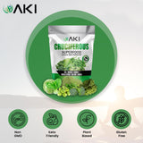 AKI ORGANIC Polvo verde con kale, brocoli y repollo para batidos nutritivos