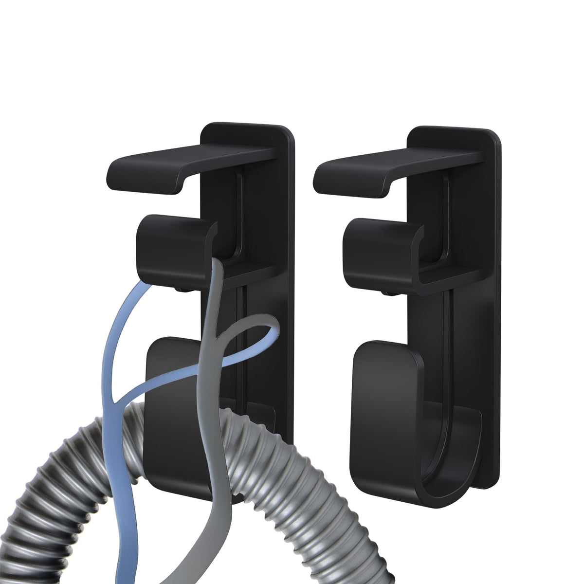 Gancho doble AkioPey para CPAP mantiene las mangueras ordenadas y seguras.