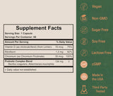 Etiqueta limpia de Akkermy Probiotic, libre de gluten y lactosa, opción vegana.