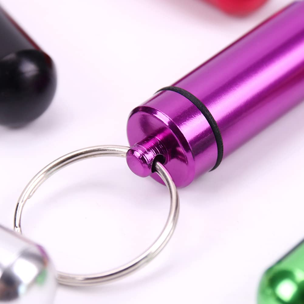 AKOAK botella morada con clip llavero, ideal para llevar en viajes.