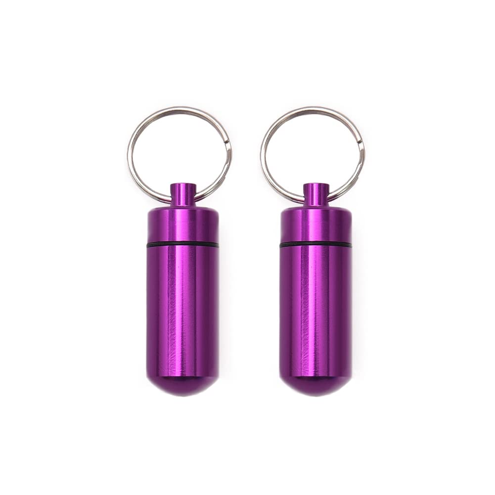 AKOAK botella de píldoras redondas moradas, con tapa estanca para emergencias.