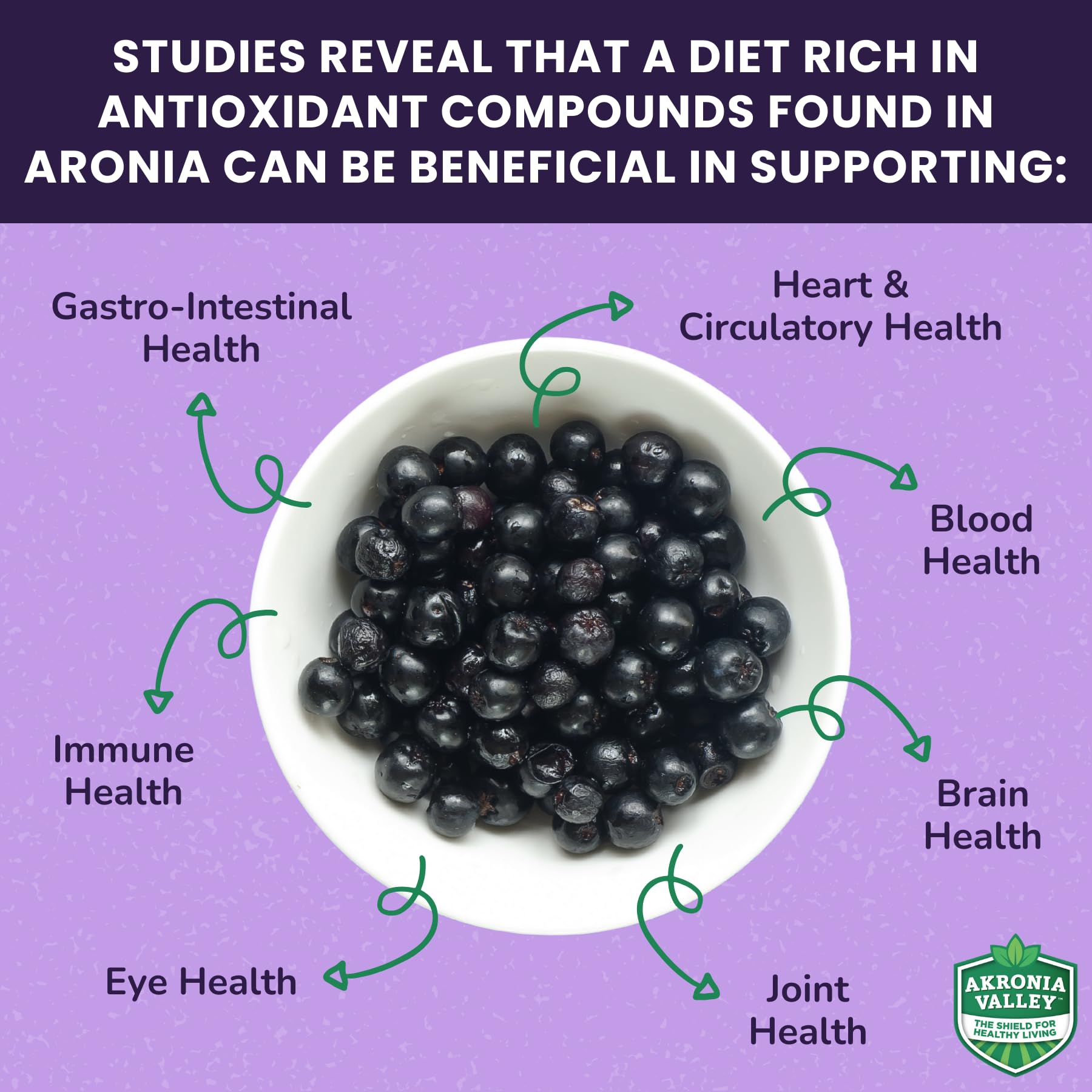 Gomitas Akronia Valley Aronia, dosis diaria recomendada, tres gomitas para apoyar la rutina.