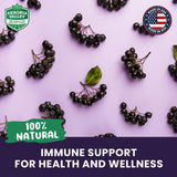 Gomitas Akronia Valley Aronia, etiqueta que indica producción en EE. UU., apoyo local.
