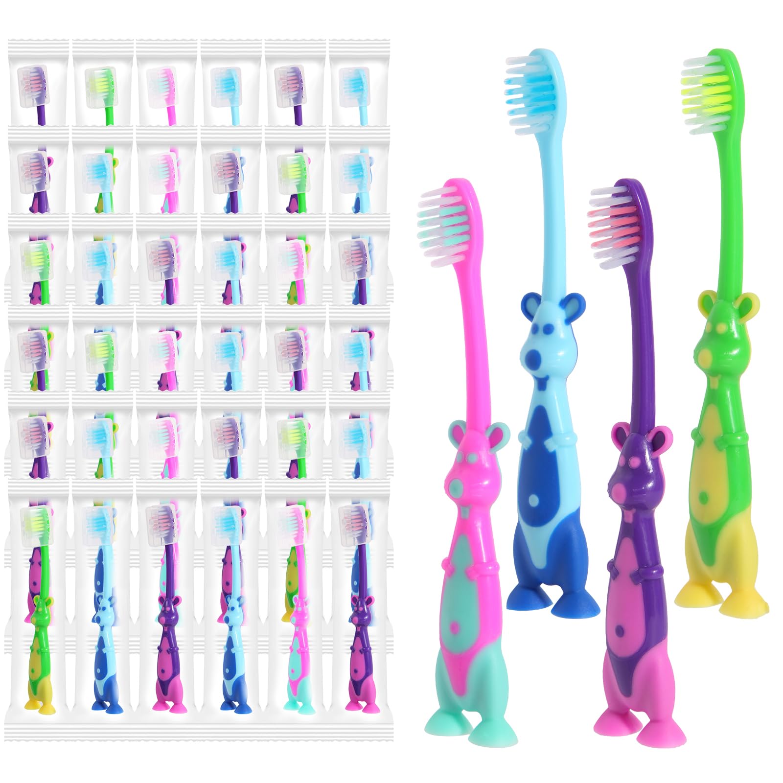 Akulgaci cepillo para niños con diseño de canguro azul, ideal para motivar el cepillado diario.