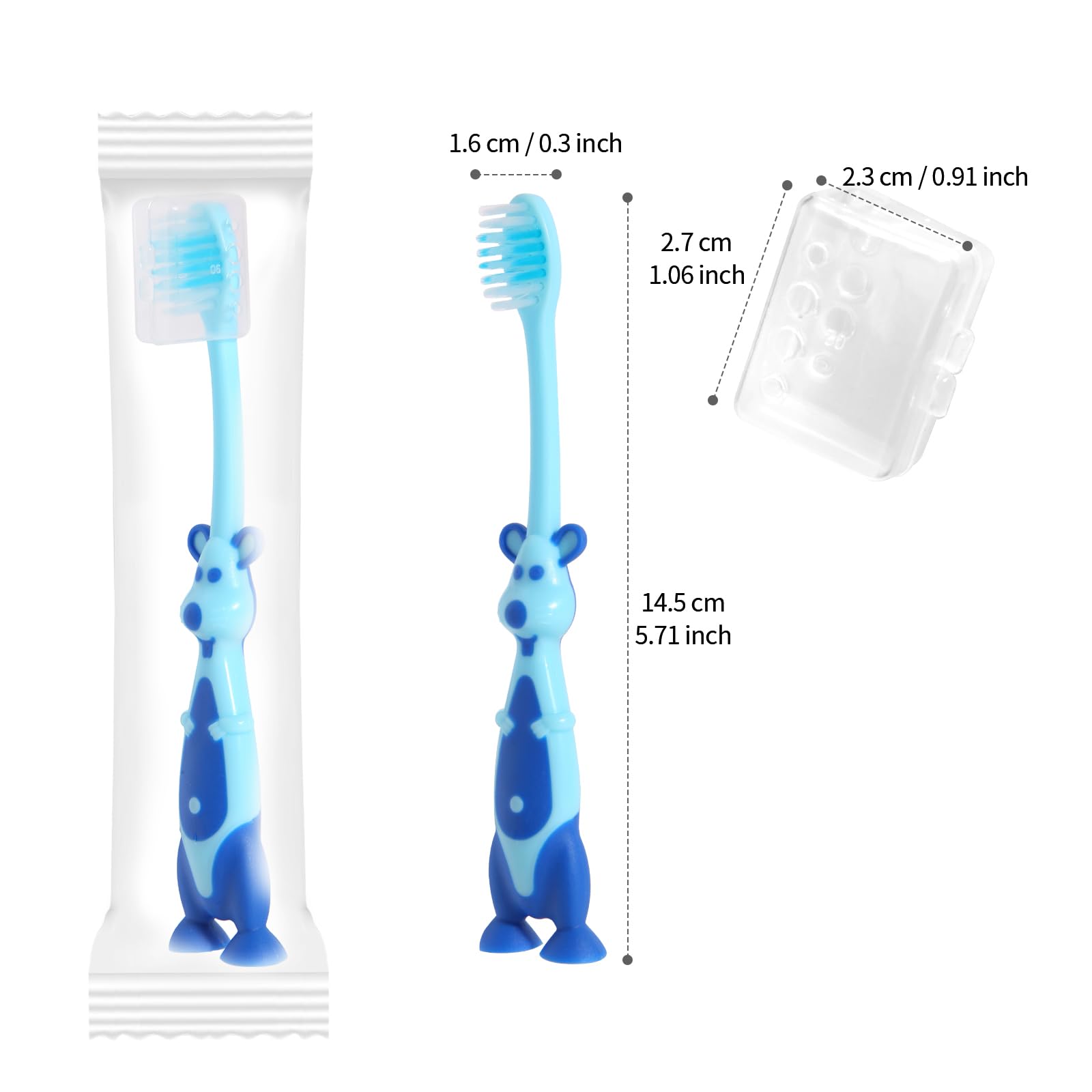 Akulgaci cepillo para niños con diseño de canguro verde, agarre cómodo.