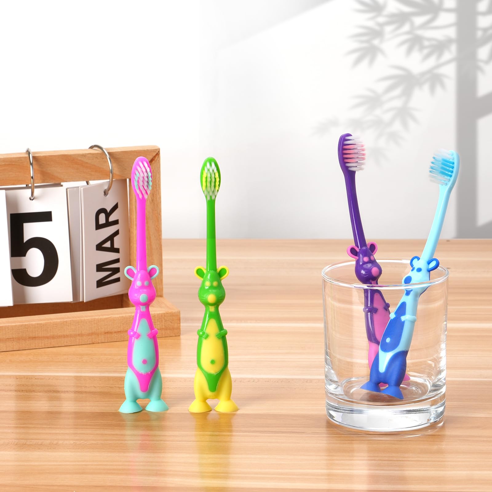 Akulgaci ventosa cepillo infantil, soporte estable para secado y almacenamiento.
