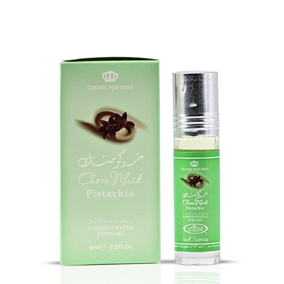 Al-Rehab Choco Musk Pistachio roll-on, aroma duradero para uso diario