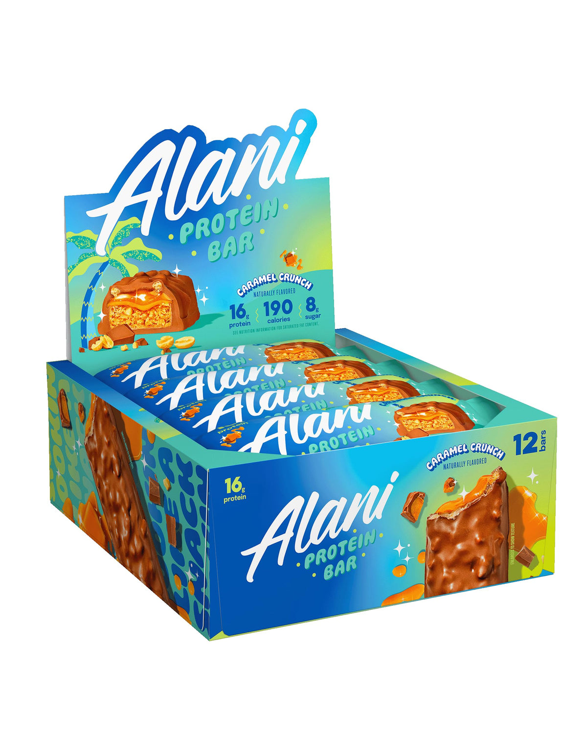 Alani Nu barra de proteína Caramelo Crujiente, sabor intenso y textura crujiente para merienda