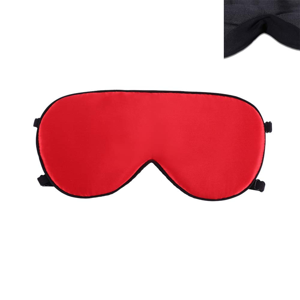 ALASKA BEAR mascarilla para dormir con dos correas rojas, estabilidad durante toda la noche.