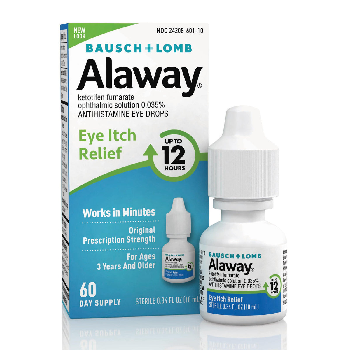 Alaway gotas para picor en ojos, alivio rápido de alergia ocular