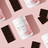 Alaya Naturals colágeno hidrolizado chocolate mezclado en yogur
