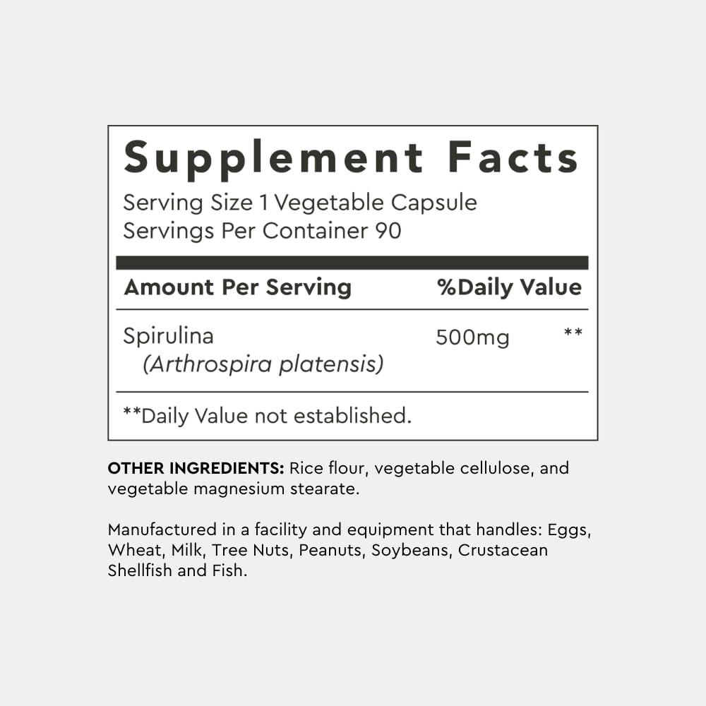 Alaya Naturals Spirulina: forma diaria para apoyar una dieta saludable.